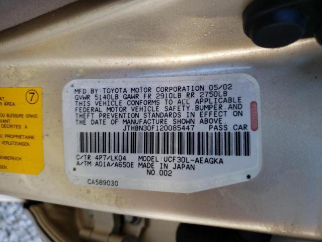 Photo 10 from auction – 2002 LEXUS LS 430 with VIN JTHBN30F120085447