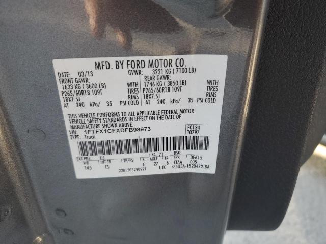 Photo 10 from auction – 2013 FORD F150 SUPER with VIN 1FTFX1CFXDFB98973