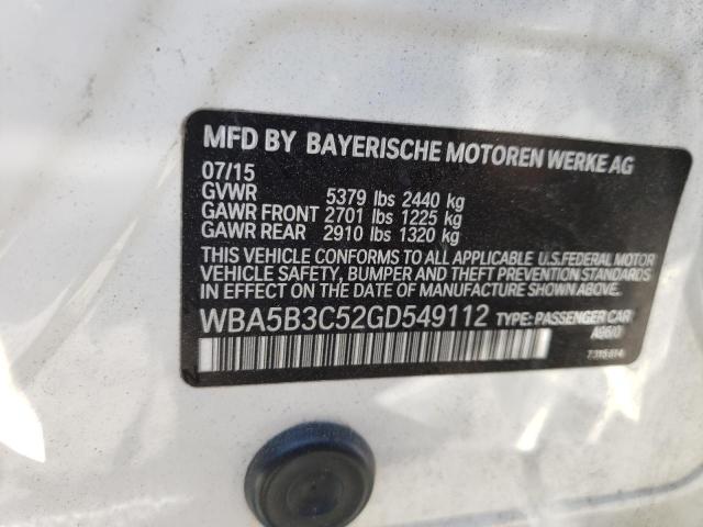 Photo 10 from auction – 2016 BMW 535 XI with VIN WBA5B3C52GD549112