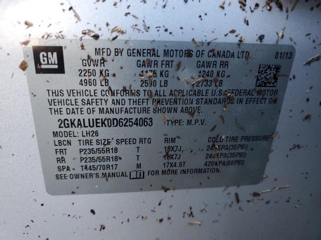 Photo 10 from auction – 2013 GMC TERRAIN SL with VIN 2GKALUEK0D6254063