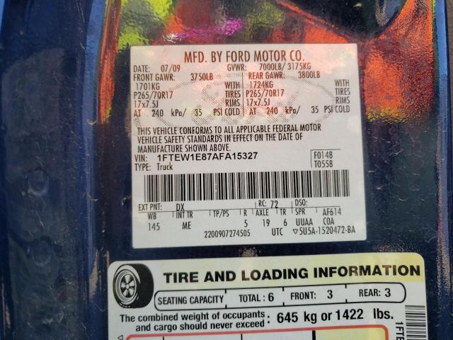 Photo 10 from auction – 2010 FORD F150 SUPER with VIN 1FTEW1E87AFA15327