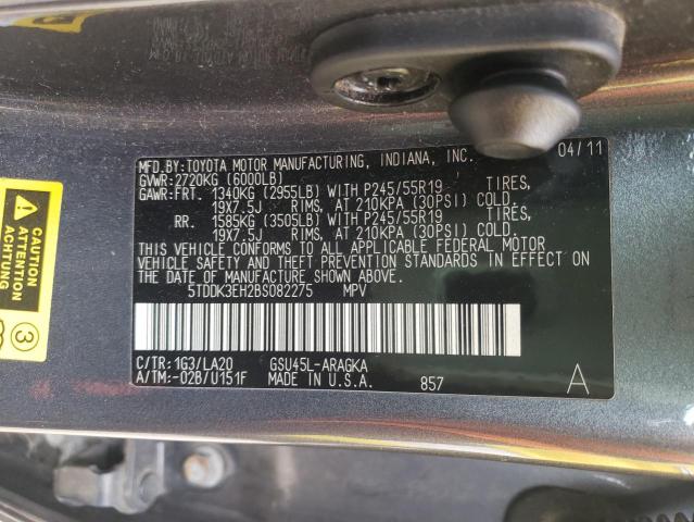 Photo 10 from auction – 2011 TOYOTA HIGHLANDER with VIN 5TDDK3EH2BS082275