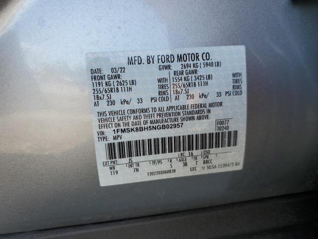 Photo 10 from auction – 2022 FORD EXPLORER with VIN 1FMSK8BH5NGB02957