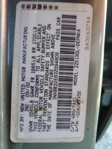 Photo 10 from auction – 2003 TOYOTA COROLLA CE with VIN 1NXBR32E83Z094808
