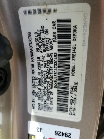 Photo 10 from auction – 2010 TOYOTA COROLLA BA with VIN 1NXBU4EE0AZ330493
