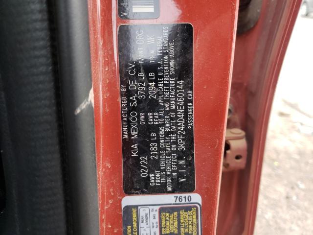 Photo 10 from auction – 2022 KIA FORTE FE with VIN 3KPF24AD4NE460144