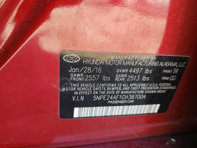 Photo 10 from auction – 2016 HYUNDAI SONATA SE with VIN 5NPE24AF1GH387004