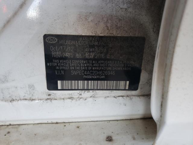 Photo 10 from auction – 2013 HYUNDAI SONATA SE with VIN 5NPEC4AC2DH626946