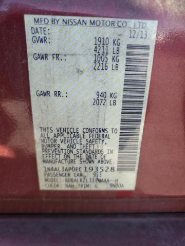 Photo 10 from auction – 2014 NISSAN ALTIMA 2.5 with VIN 1N4AL3AP0EC193528