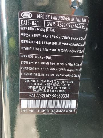 Photo 10 from auction – 2011 LAND ROVER LR4 HSE with VIN SALAG2D43BA589334