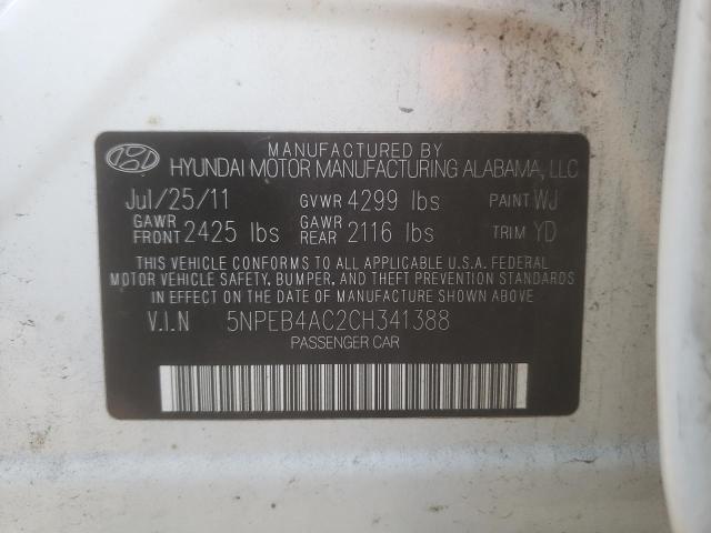 Photo 10 from auction – 2012 HYUNDAI SONATA GLS with VIN 5NPEB4AC2CH341388