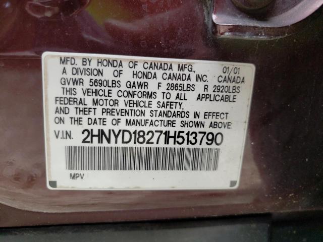Photo 10 from auction – 2001 ACURA MDX with VIN 2HNYD18271H513790