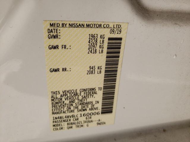 Photo 10 from auction – 2020 NISSAN ALTIMA S with VIN 1N4BL4BV8LC160006