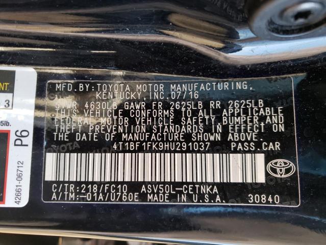Photo 10 from auction – 2017 TOYOTA CAMRY LE with VIN 4T1BF1FK9HU291037