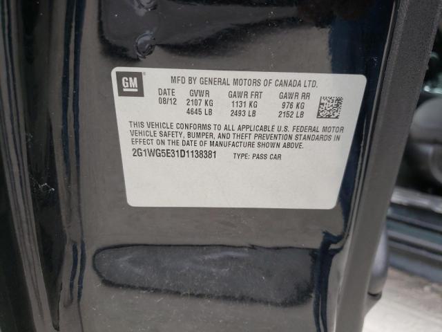 Photo 10 from auction – 2013 CHEVROLET IMPALA LT with VIN 2G1WG5E31D1138381