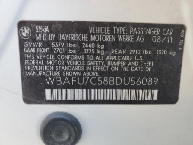 Photo 10 from auction – 2011 BMW 535 XI with VIN WBAFU7C58BDU56089