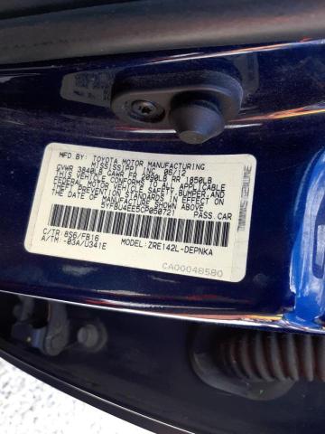 Photo 10 from auction – 2012 TOYOTA COROLLA BA with VIN 5YFBU4EE5CP050721