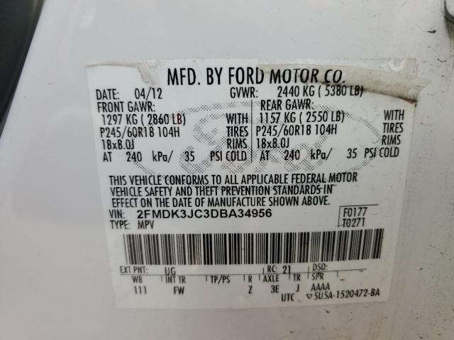 Photo 10 from auction – 2013 FORD EDGE SEL with VIN 2FMDK3JC3DBA34956