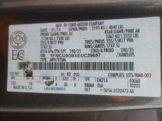 Photo 10 from auction – 2014 FORD ESCAPE SE with VIN 1FMCU9G9XEUC39657