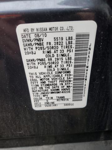 Photo 10 from auction – 2011 INFINITI FX35 with VIN JN8AS1MW8BM140235