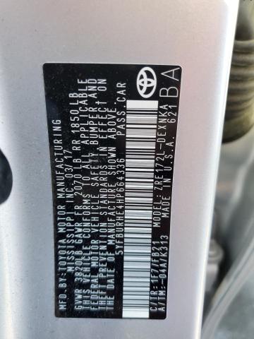 Photo 10 from auction – 2017 TOYOTA COROLLA L with VIN 5YFBURHE4HP664336