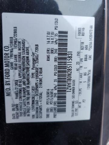 Photo 10 from auction – 2008 FORD MUSTANG with VIN 1ZVHT80N285115831