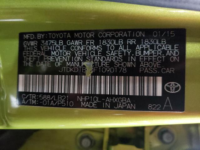 Photo 10 from auction – 2015 TOYOTA PRIUS C with VIN JTDKDTB34F1090178