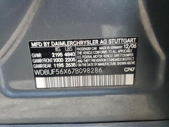 Photo 10 from auction – 2007 MERCEDES-BENZ E 350 with VIN WDBUF56X67B098286