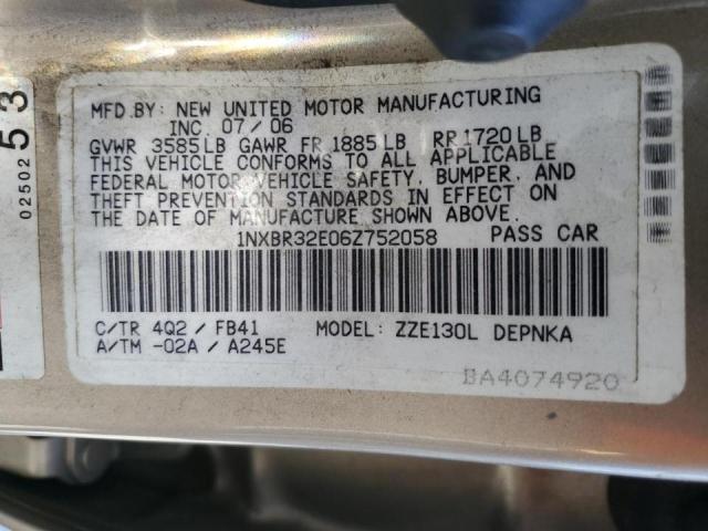 Photo 10 from auction – 2006 TOYOTA COROLLA CE with VIN 1NXBR32E06Z752058