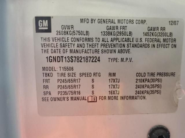 Photo 10 from auction – 2008 CHEVROLET TRAILBLAZE with VIN 1GNDT13S782187224