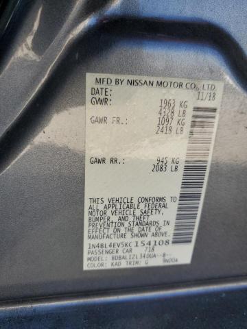 Photo 10 from auction – 2019 NISSAN ALTIMA SL with VIN 1N4BL4EV5KC154108