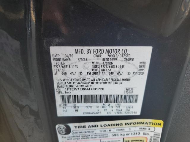 Photo 10 from auction – 2010 FORD F150 SUPER with VIN 1FTEW1E88AFC91726