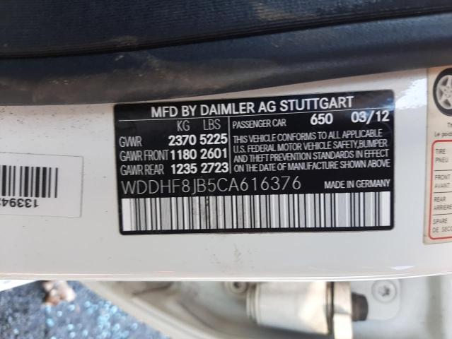 Photo 10 from auction – 2012 MERCEDES-BENZ E 350 with VIN WDDHF8JB5CA616376