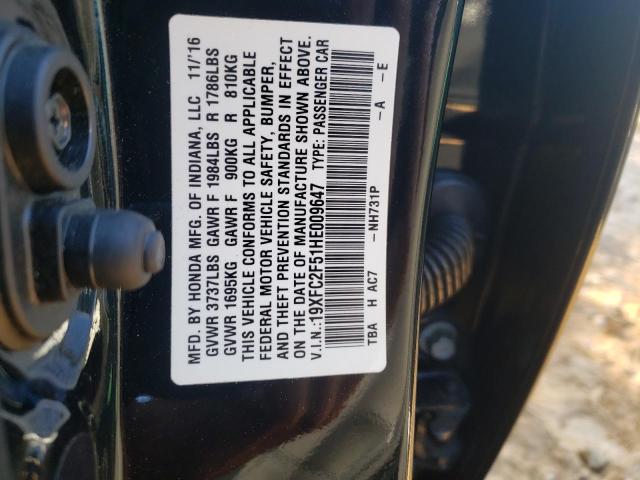 Photo 10 from auction – 2017 HONDA CIVIC LX with VIN 19XFC2F51HE009647