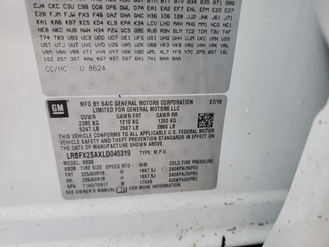 Photo 10 from auction – 2020 BUICK ENVISION E with VIN LRBFX2SAXLD045319