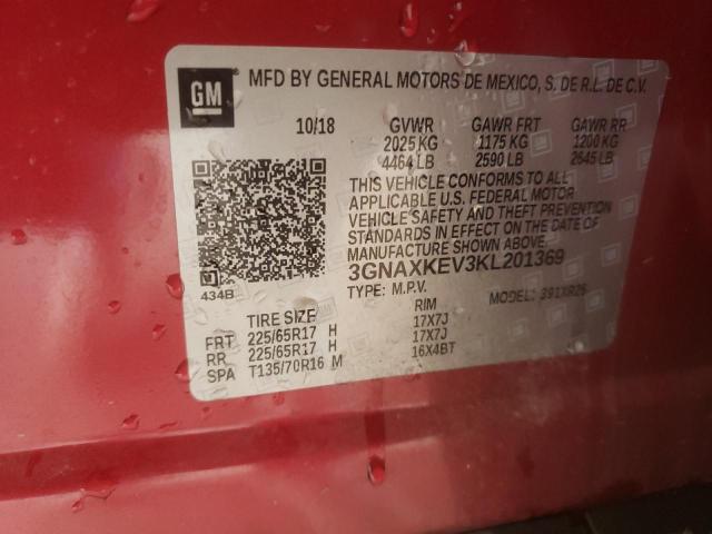 Photo 10 from auction – 2019 CHEVROLET EQUINOX LT with VIN 3GNAXKEV3KL201369