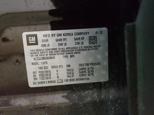 Photo 10 from auction – 2020 CHEVROLET TRAX 1LT with VIN KL7CJLSB6LB348644