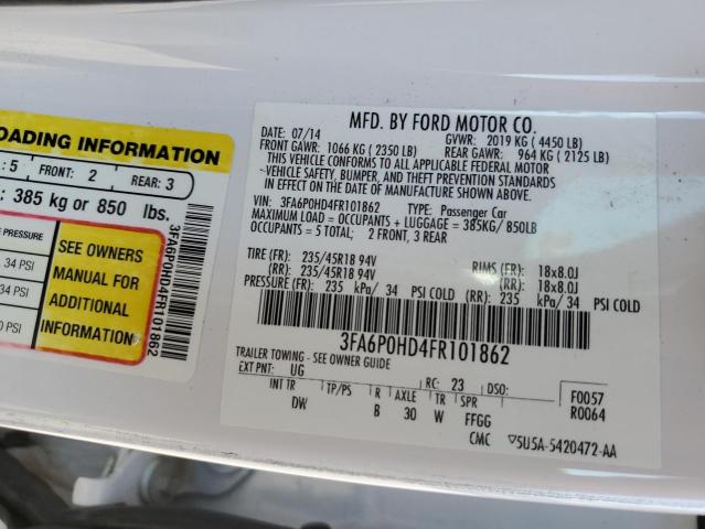 Photo 10 from auction – 2015 FORD FUSION SE with VIN 3FA6P0HD4FR101862