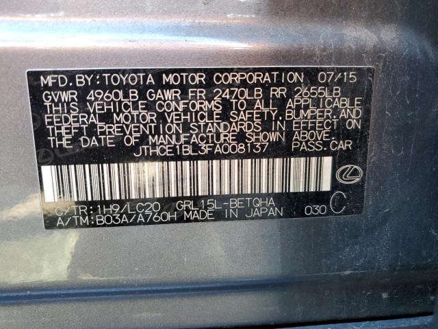 Photo 10 from auction – 2015 LEXUS GS 350 with VIN JTHCE1BL3FA008137