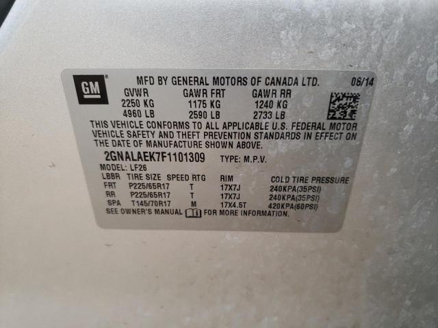Photo 10 from auction – 2015 CHEVROLET EQUINOX LS with VIN 2GNALAEK7F1101309