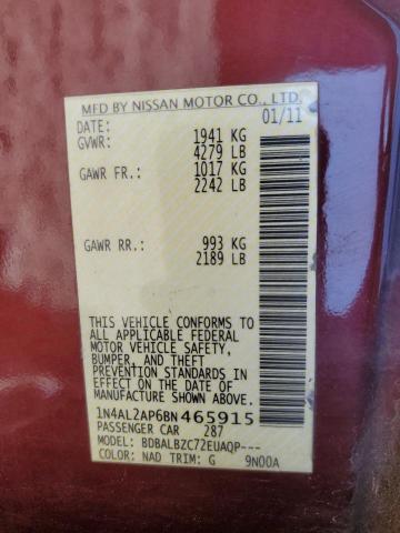 Photo 10 from auction – 2011 NISSAN ALTIMA BAS with VIN 1N4AL2AP6BN465915