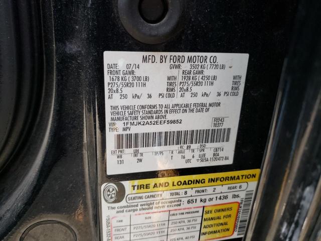 Photo 10 from auction – 2014 FORD EXPEDITION with VIN 1FMJK2A52EEF59852