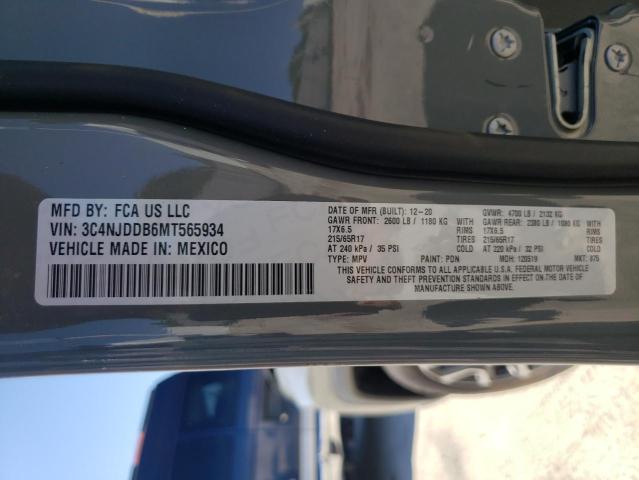 Photo 10 from auction – 2021 JEEP COMPASS TR with VIN 3C4NJDDB6MT565934
