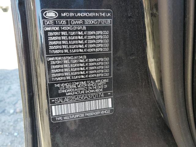Photo 10 from auction – 2006 LAND ROVER LR3 SE with VIN SALAE25456A370174