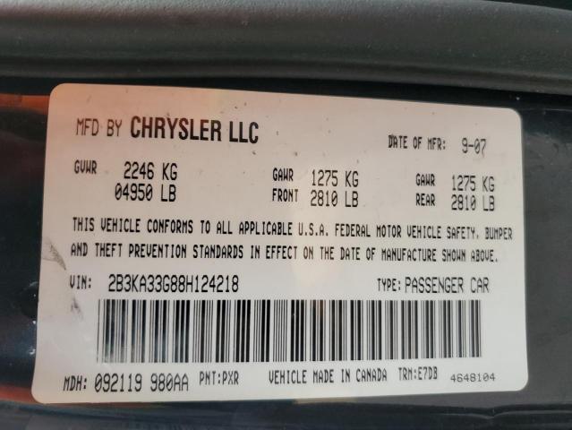 Photo 10 from auction – 2008 DODGE CHARGER SX with VIN 2B3KA33G88H124218