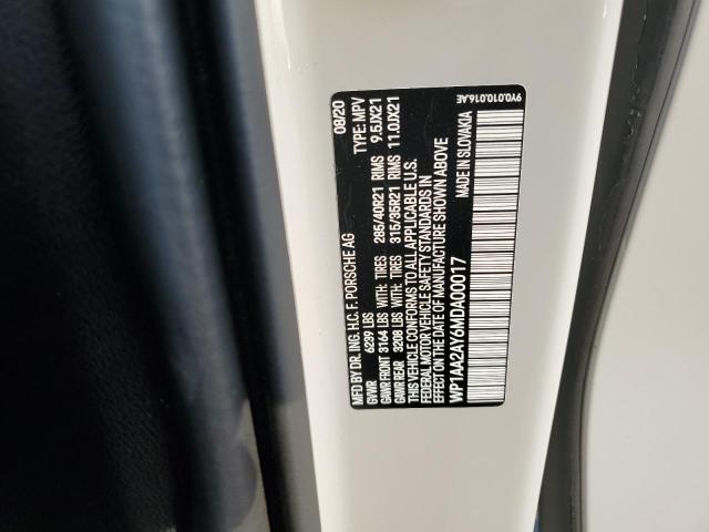 Photo 10 from auction – 2021 PORSCHE CAYENNE with VIN WP1AA2AY6MDA00017