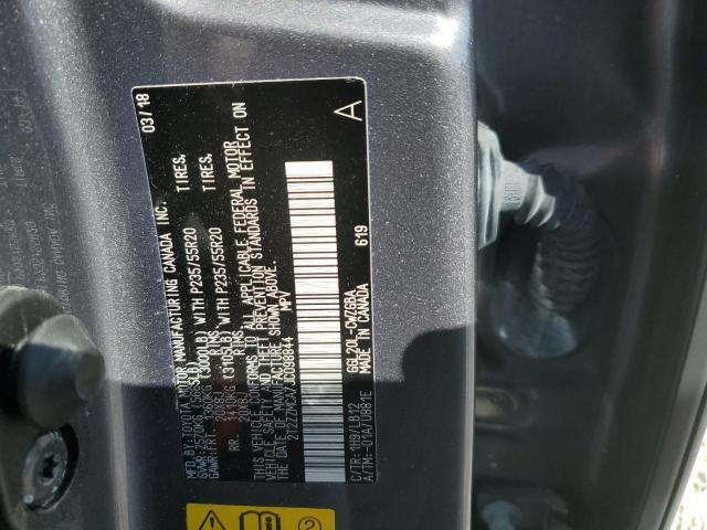 Photo 10 from auction – 2018 LEXUS RX 350 BAS with VIN 2T2ZZMCA7JC098844