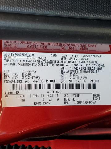 صورة رقم 10 من المزاد - 2014 FORD FOCUS SE مع VIN 1FADP3F21EL254805