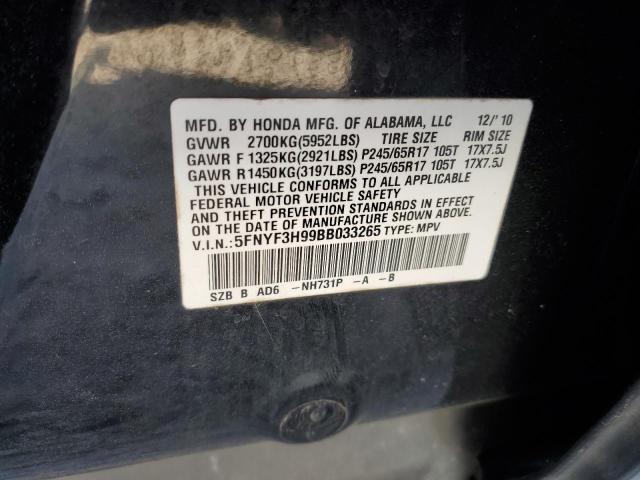 Photo 10 from auction – 2011 HONDA PILOT TOUR with VIN 5FNYF3H99BB033265