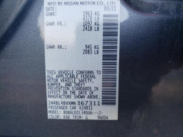 Photo 10 from auction – 2021 NISSAN ALTIMA S with VIN 1N4BL4BVXMN367311